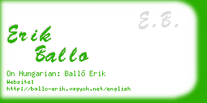 erik ballo business card